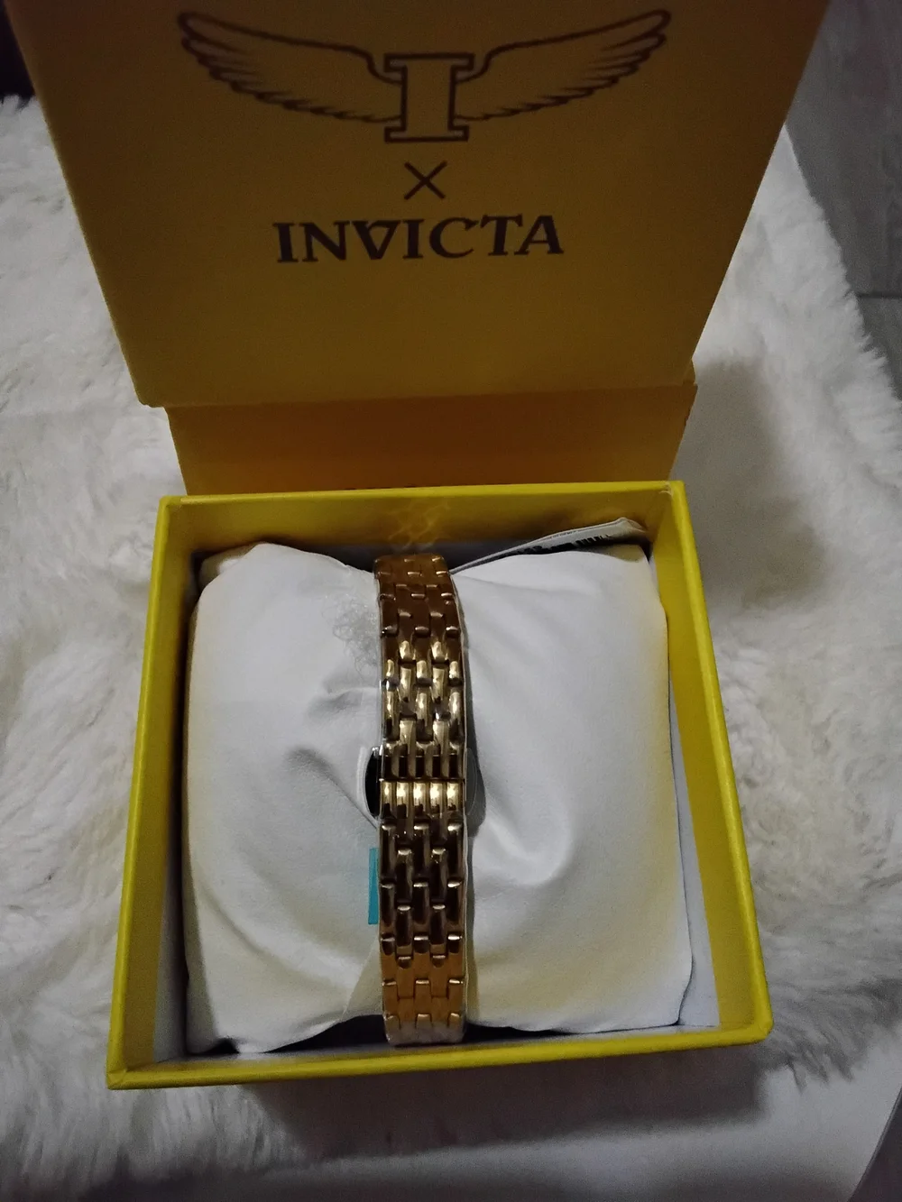 Invicta Gold-Tone Crystal Floral Bracelet Watch